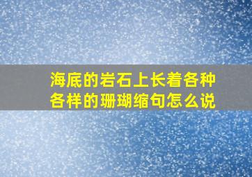 海底的岩石上长着各种各样的珊瑚缩句怎么说