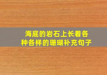 海底的岩石上长着各种各样的珊瑚补充句子