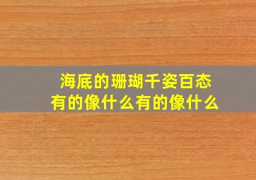 海底的珊瑚千姿百态有的像什么有的像什么