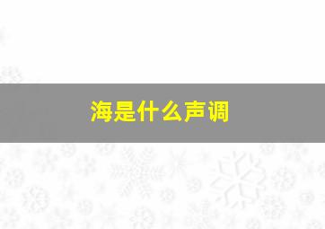 海是什么声调