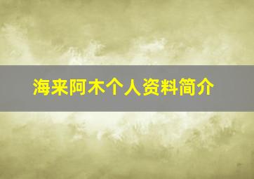 海来阿木个人资料简介