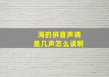 海的拼音声调是几声怎么读啊