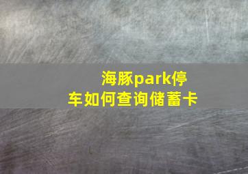 海豚park停车如何查询储蓄卡