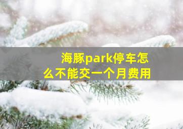 海豚park停车怎么不能交一个月费用