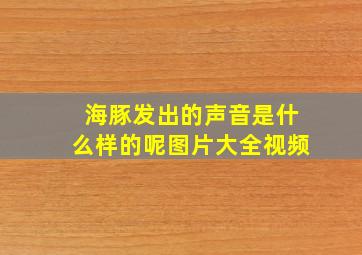 海豚发出的声音是什么样的呢图片大全视频