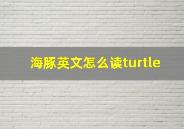 海豚英文怎么读turtle