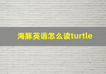 海豚英语怎么读turtle