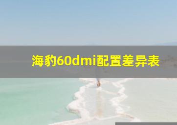 海豹60dmi配置差异表