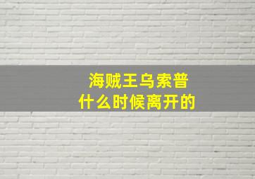 海贼王乌索普什么时候离开的