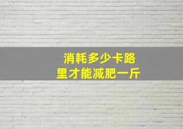 消耗多少卡路里才能减肥一斤