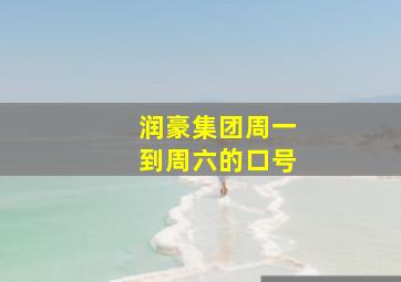 润豪集团周一到周六的口号