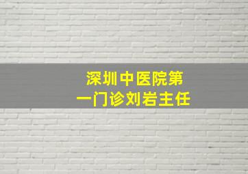 深圳中医院第一门诊刘岩主任