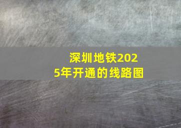 深圳地铁2025年开通的线路图