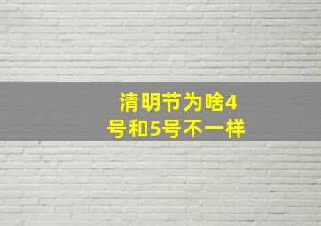 清明节为啥4号和5号不一样