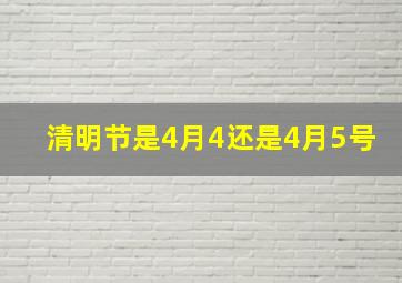 清明节是4月4还是4月5号