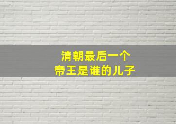 清朝最后一个帝王是谁的儿子