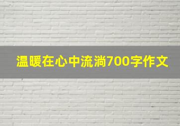 温暖在心中流淌700字作文