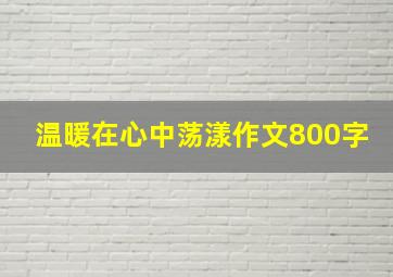 温暖在心中荡漾作文800字