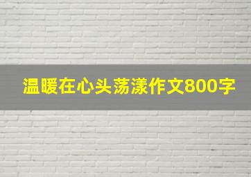 温暖在心头荡漾作文800字