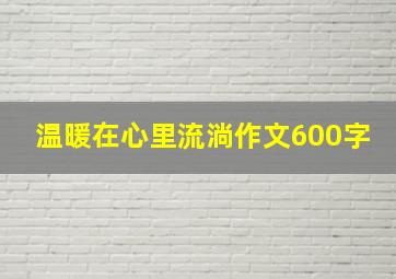 温暖在心里流淌作文600字