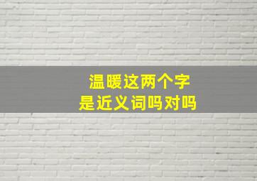 温暖这两个字是近义词吗对吗