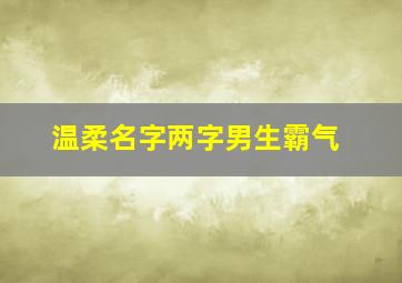 温柔名字两字男生霸气