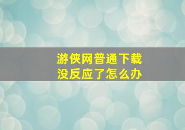 游侠网普通下载没反应了怎么办