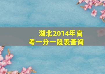 湖北2014年高考一分一段表查询