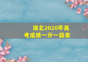 湖北2020年高考成绩一分一段表