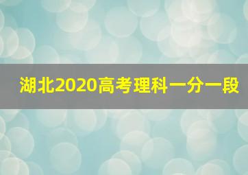 湖北2020高考理科一分一段