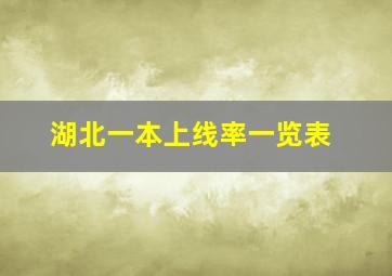 湖北一本上线率一览表