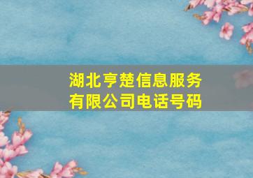 湖北亨楚信息服务有限公司电话号码