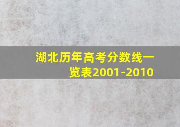 湖北历年高考分数线一览表2001-2010