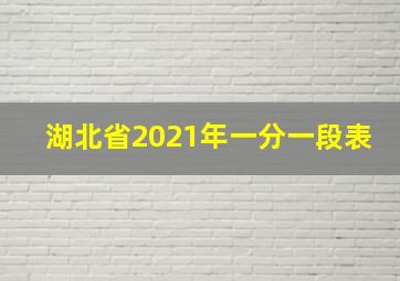 湖北省2021年一分一段表