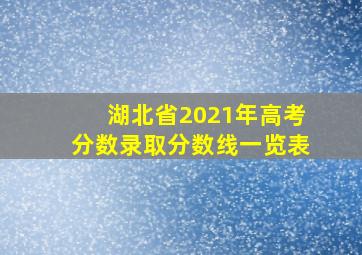 湖北省2021年高考分数录取分数线一览表