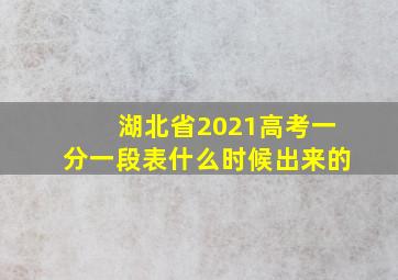 湖北省2021高考一分一段表什么时候出来的