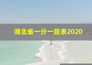 湖北省一分一段表2020