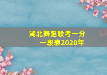 湖北舞蹈联考一分一段表2020年