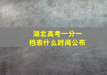 湖北高考一分一档表什么时间公布