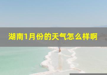 湖南1月份的天气怎么样啊