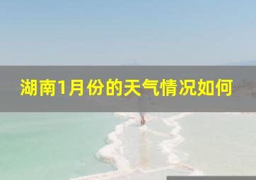 湖南1月份的天气情况如何