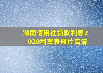 湖南信用社贷款利息2020利率表图片高清