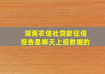 湖南农信社贷款征信报告是哪天上报数据的