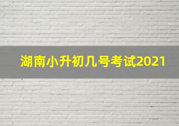 湖南小升初几号考试2021