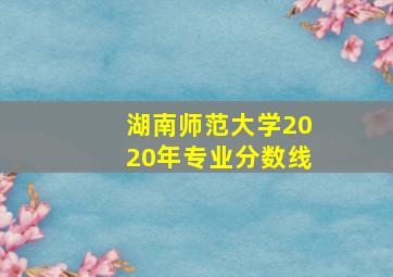 湖南师范大学2020年专业分数线