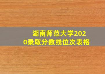 湖南师范大学2020录取分数线位次表格