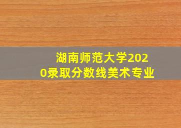 湖南师范大学2020录取分数线美术专业