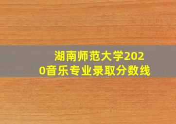 湖南师范大学2020音乐专业录取分数线