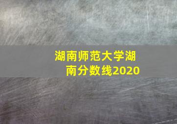 湖南师范大学湖南分数线2020