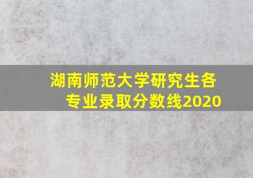 湖南师范大学研究生各专业录取分数线2020